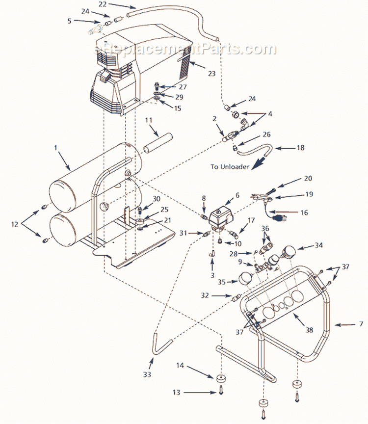 Page A Diagram and Parts List for FP201202 2005 Campbell Hausfeld Compressor